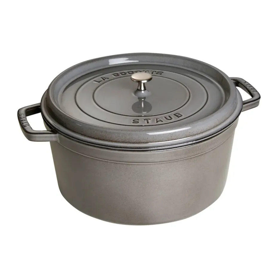 Cacerola de hierro fundido Staub La Cocotte redonda 8,4 L, Gris grafito