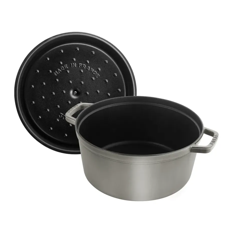 Cacerola de hierro fundido Staub La Cocotte redonda 8,4 L, Gris grafito