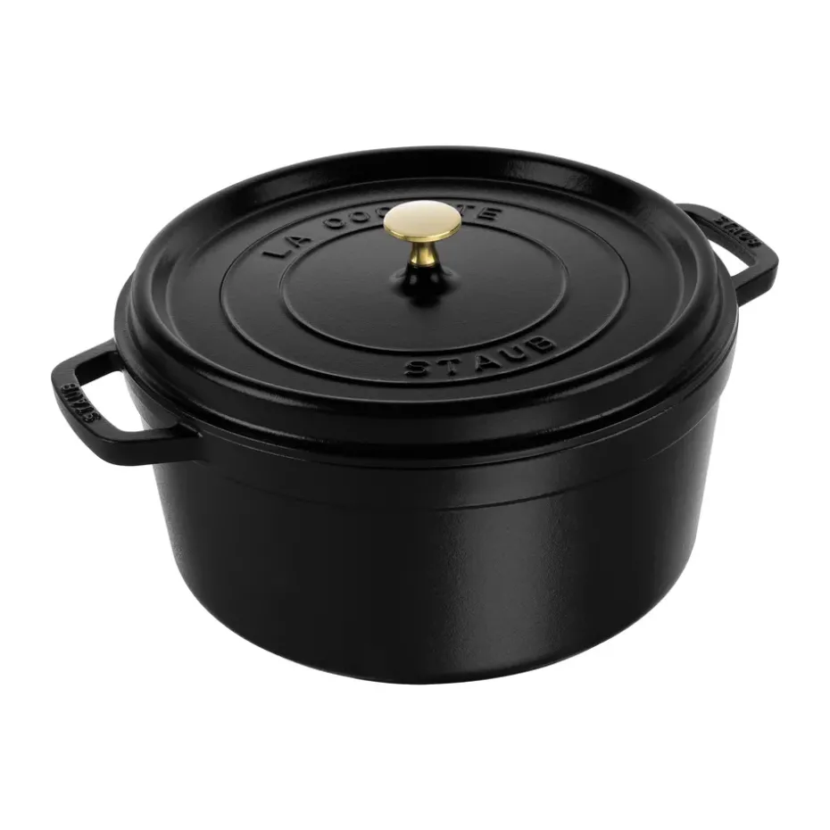 Cacerola de hierro fundido Staub La Cocotte redonda 8,4 L, Negro