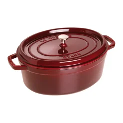 Cacerola de hierro fundido Staub La Cocotte oval 6,7 L, Rojo granadina