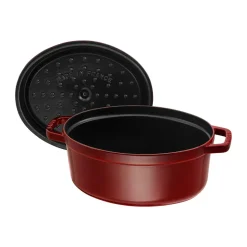 Cacerola de hierro fundido Staub La Cocotte oval 6,7 L, Rojo granadina