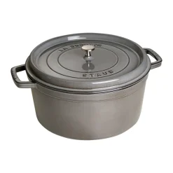 Cacerola de hierro fundido Staub La Cocotte redonda 12,6 L, Gris grafito