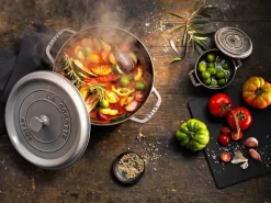 Cacerola de hierro fundido Staub La Cocotte redonda 12,6 L, Gris grafito