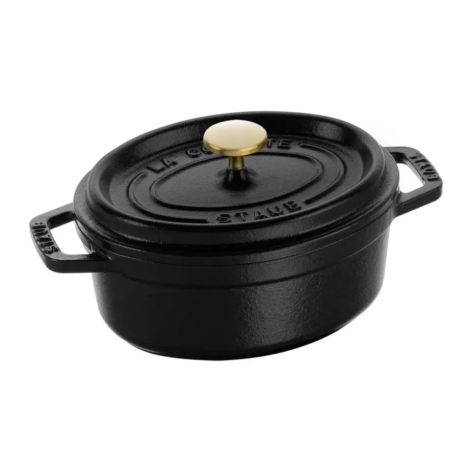 Cacerola de hierro fundido Staub La Cocotte oval 0,6 L, Negro