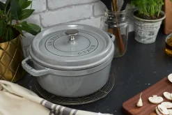 Cacerola de hierro fundido Staub La Cocotte redonda 2.2 L, Gris grafito