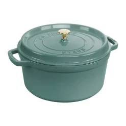Cacerola de hierro fundido Staub La Cocotte redonda 6,7 L, Madera de eucalipto