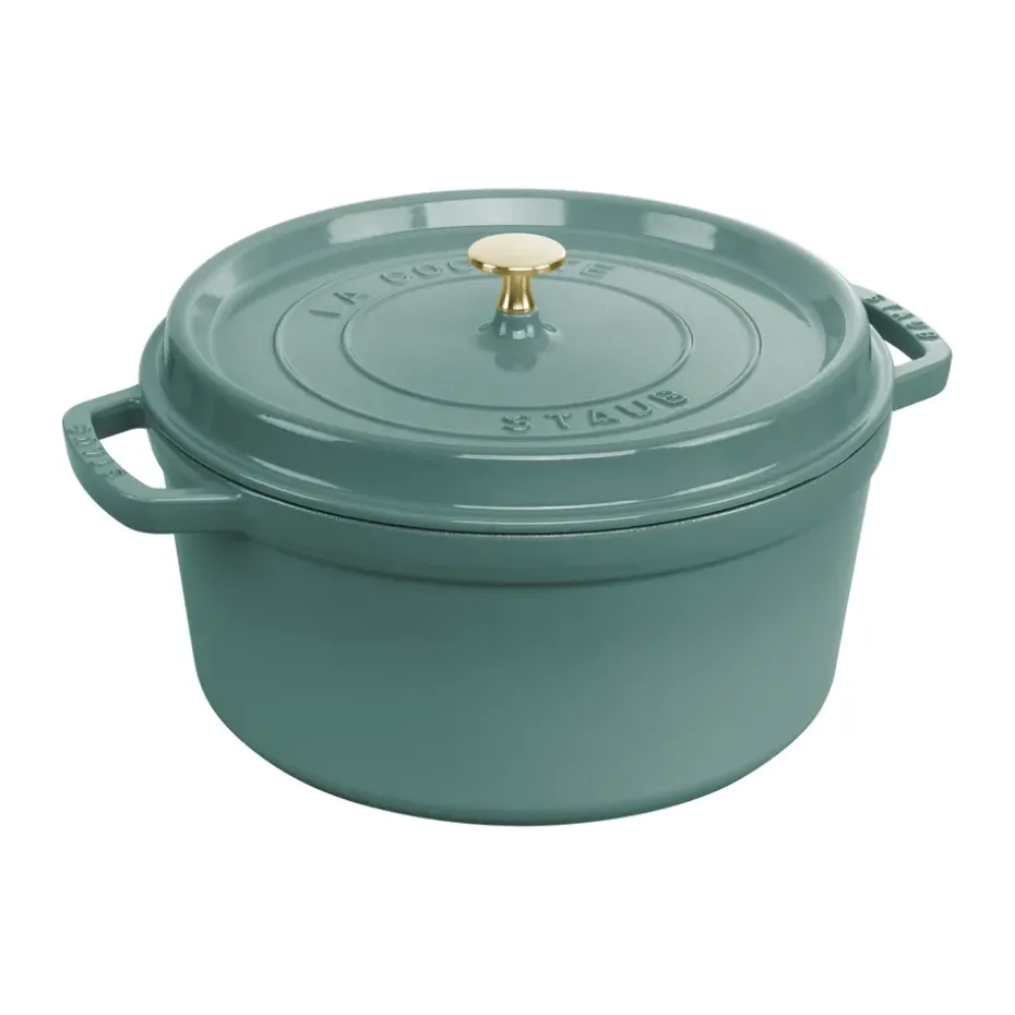 Cacerola de hierro fundido Staub La Cocotte redonda 6,7 L, Madera de eucalipto