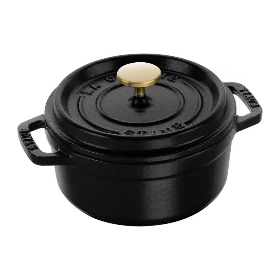 Cacerola de hierro fundido Staub La Cocotte redonda 0,4 L, Negro