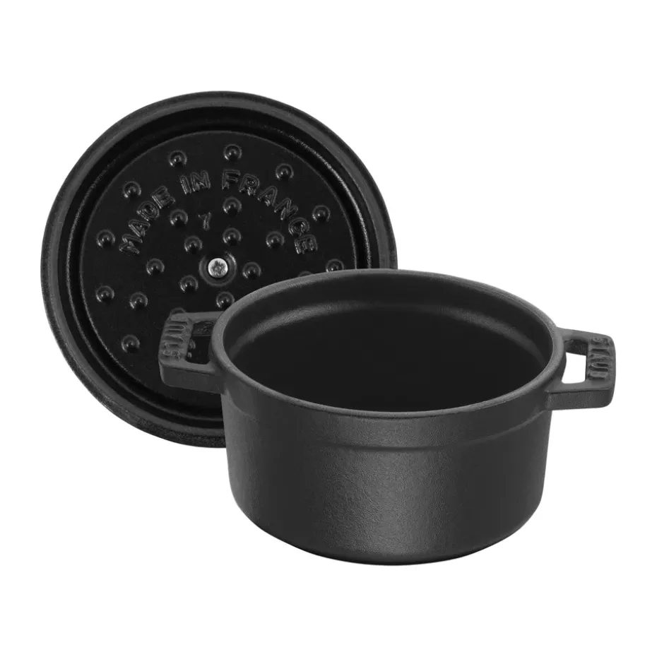 Cacerola de hierro fundido Staub La Cocotte redonda 0,4 L, Negro