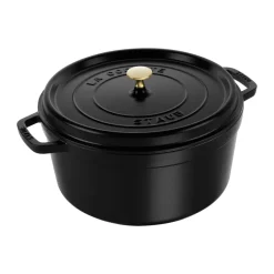 Cacerola de hierro fundido Staub La Cocotte redonda 12,6 L, Negro