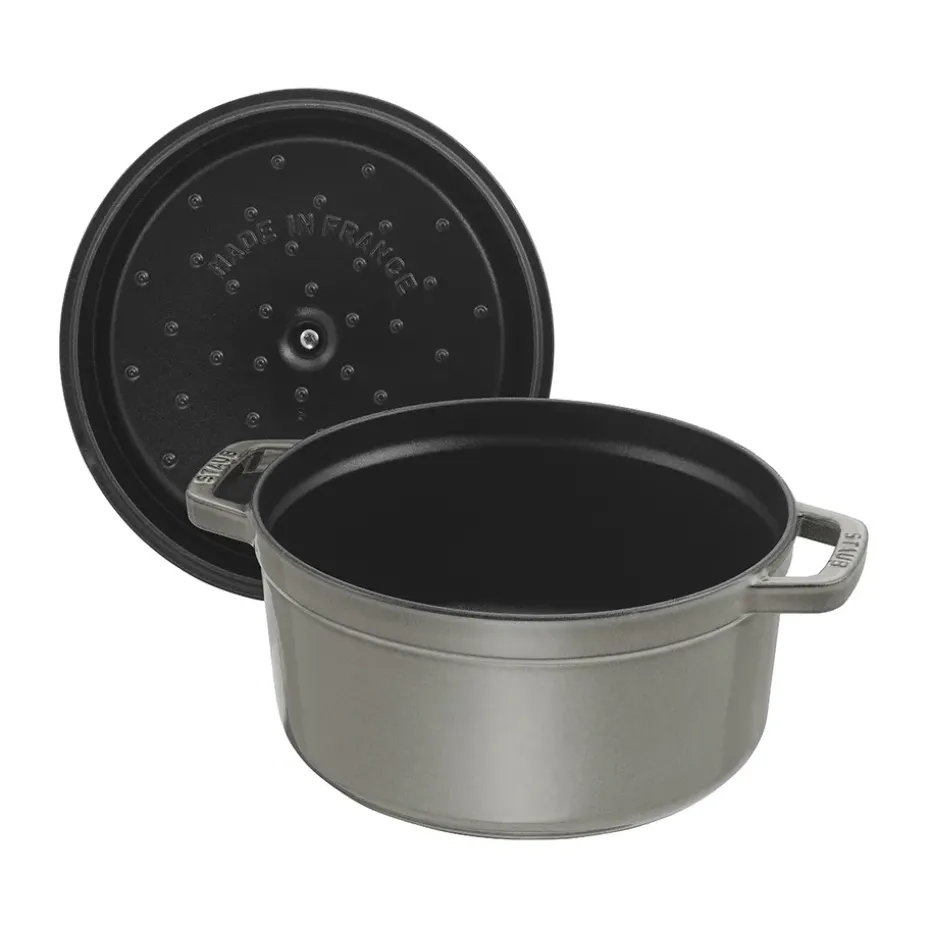 Cacerola de hierro fundido Staub La Cocotte redonda 1,7 L, Gris grafito