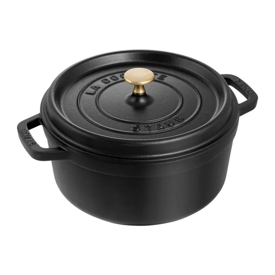 Cacerola de hierro fundido Staub La Cocotte redonda 2,6 L, Negro