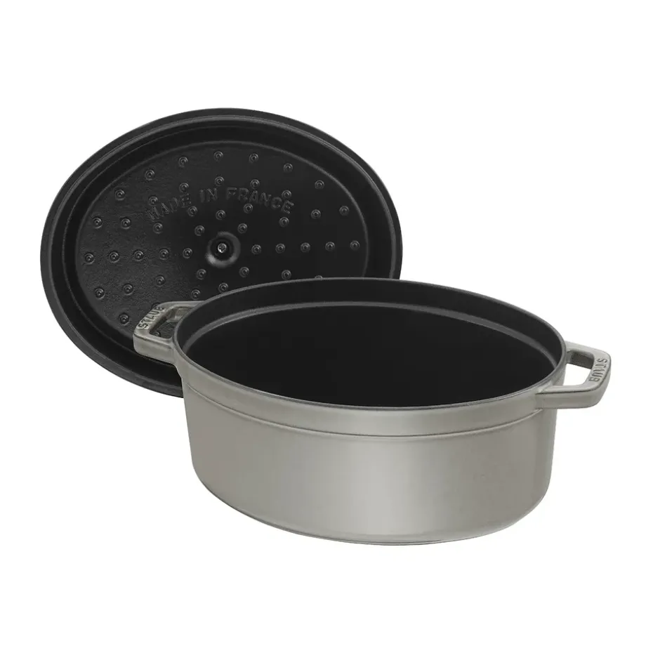 Cacerola de hierro fundido Staub La Cocotte oval 0,6 L, Gris grafito