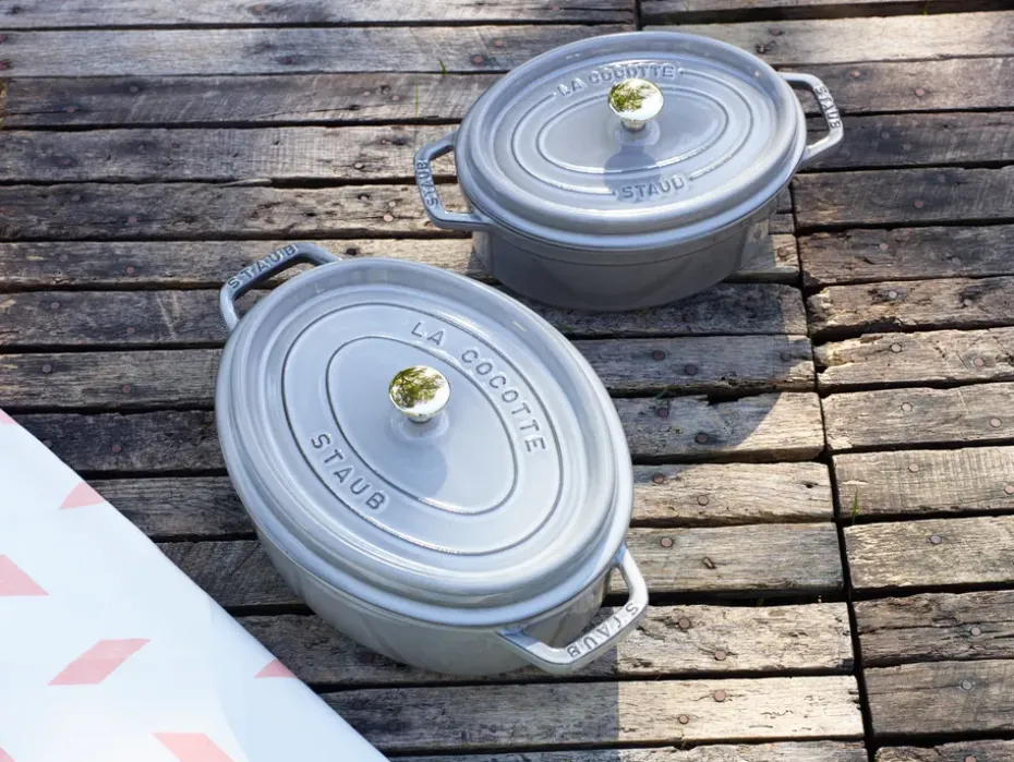 Cacerola de hierro fundido Staub La Cocotte oval 0,6 L, Gris grafito