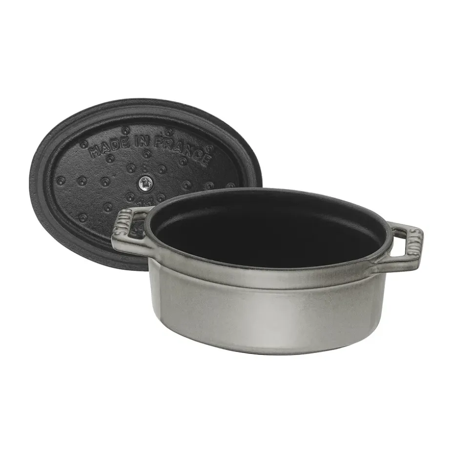 Cacerola mini Staub La Cocotte oval de hierro fundido 0,25 L, Gris grafito