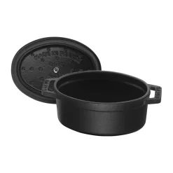 Cacerola mini Staub La Cocotte oval de hierro fundido 0,25 L, Negro