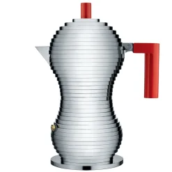 Cafetera de espresso Pulcina 6 tazas, asa roja
