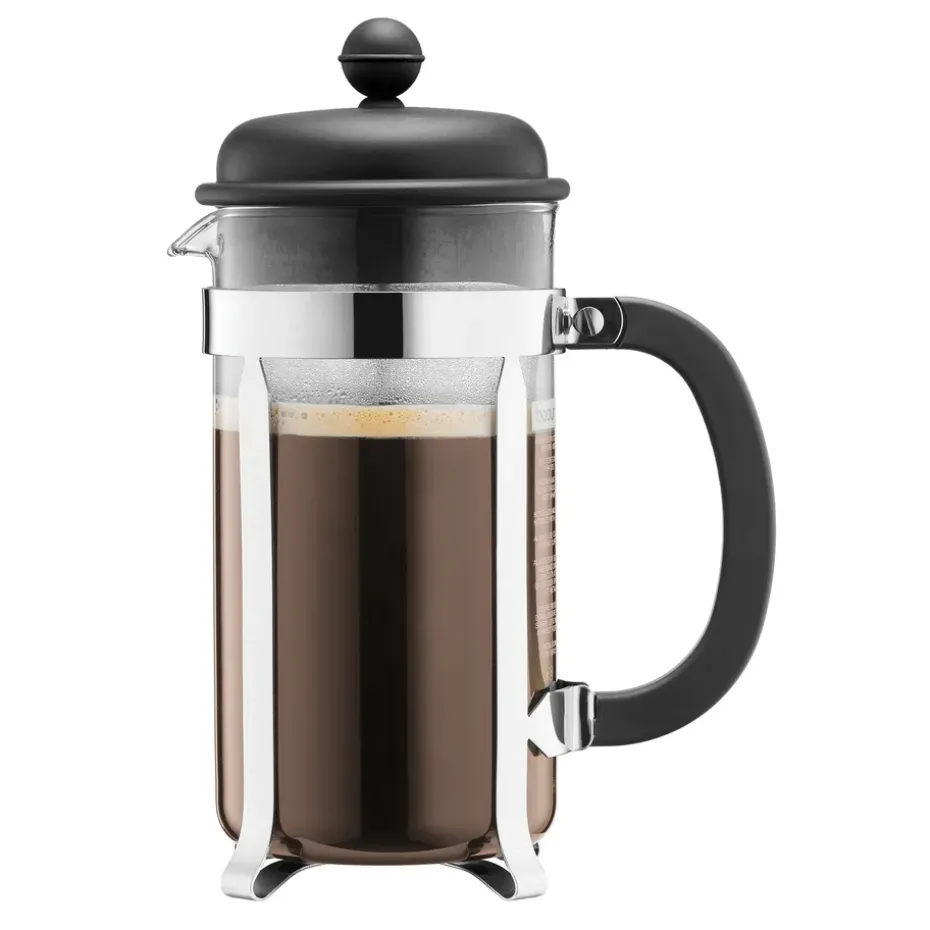 Cafetera de émbolo Caffettiera, negro, 8 tazas