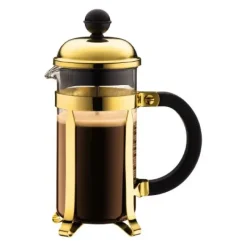 Cafetera de émbolo Chambord dorada, 3 tazas