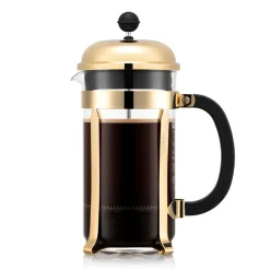 Cafetera de émbolo Chambord dorada, 8 tazas