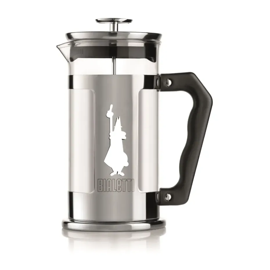 Cafetera de émbolo Preziosa 8 tazas, Plateado-negro