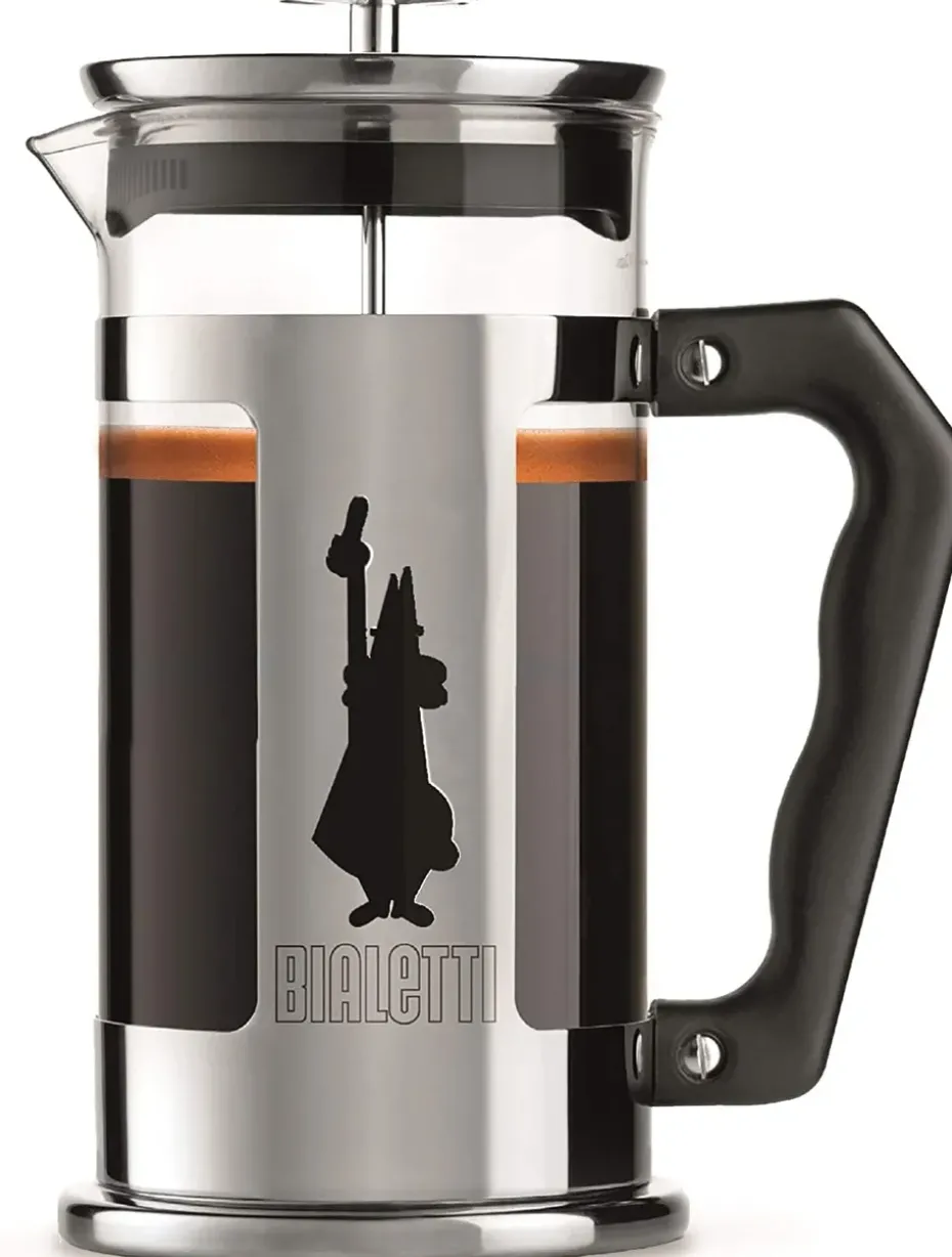 Cafetera de émbolo Preziosa 8 tazas, Plateado-negro