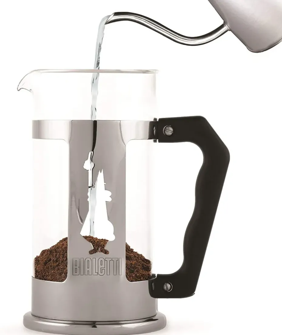 Cafetera de émbolo Preziosa 8 tazas, Plateado-negro
