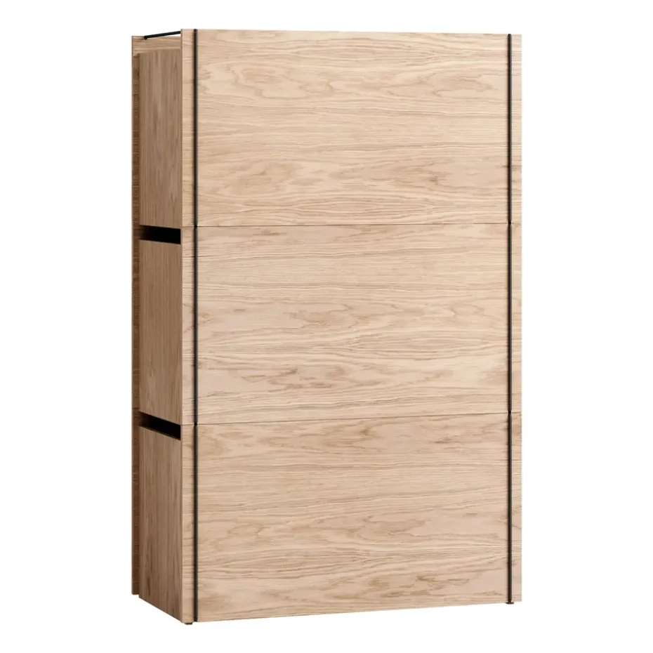 Caja de almacenaje de roble 33x60 cm, Wood, black
