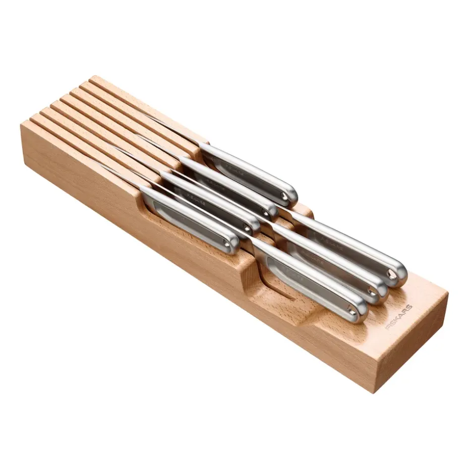Caja de cuchillos Fiskars, Madera