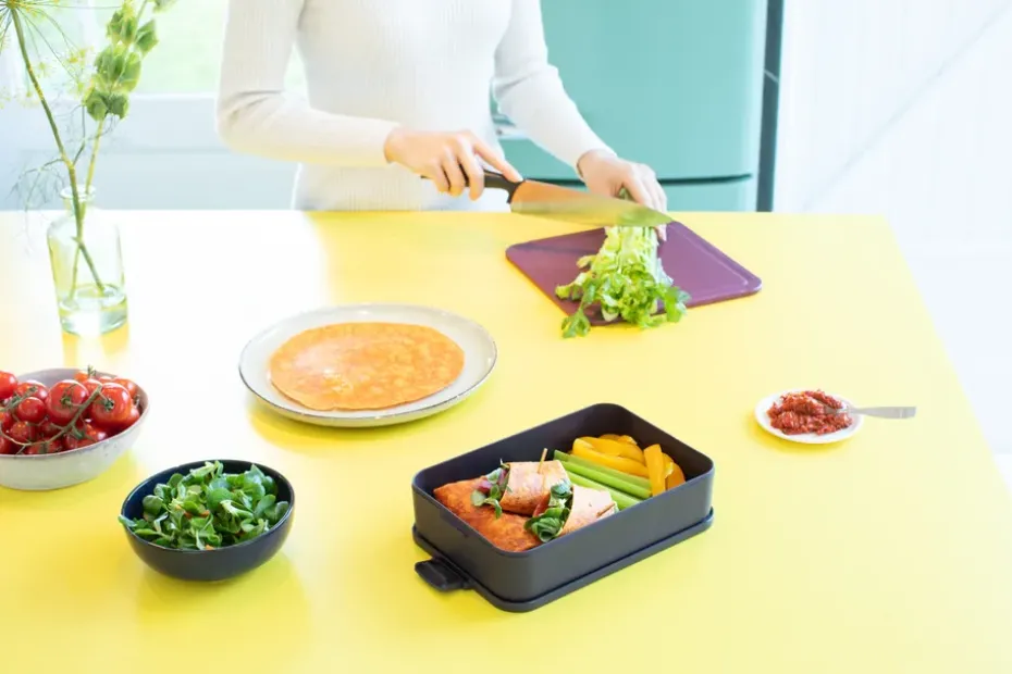 Caja para almuerzo Make & Take grande 2 L, gris oscuro