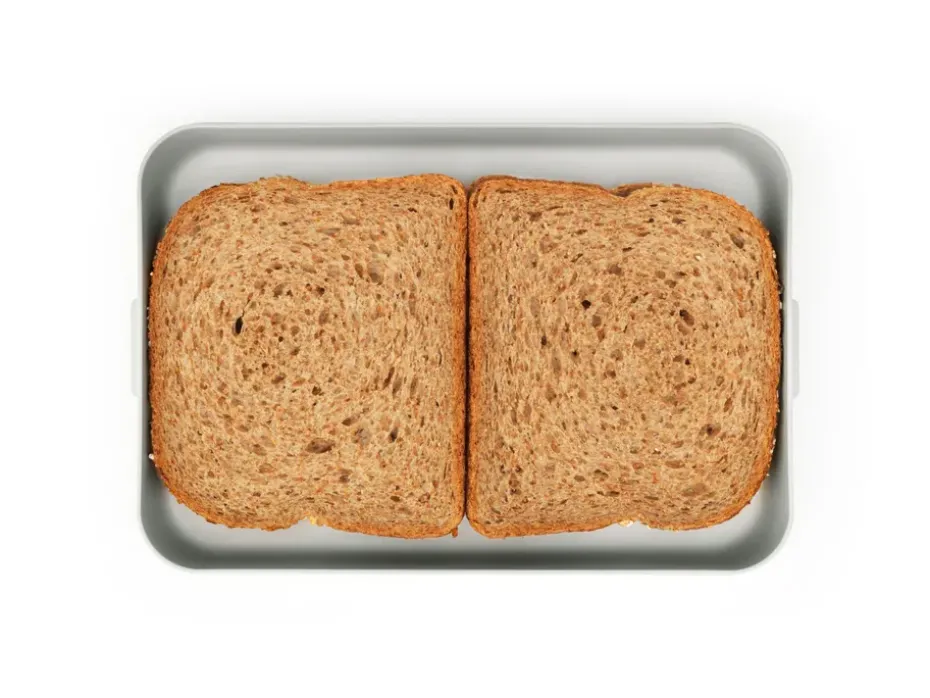 Caja para almuerzo Make & Take plana, 1,1 L, gris claro