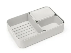 Caja para almuerzo Make & Take Bento grande 2 L, gris claro