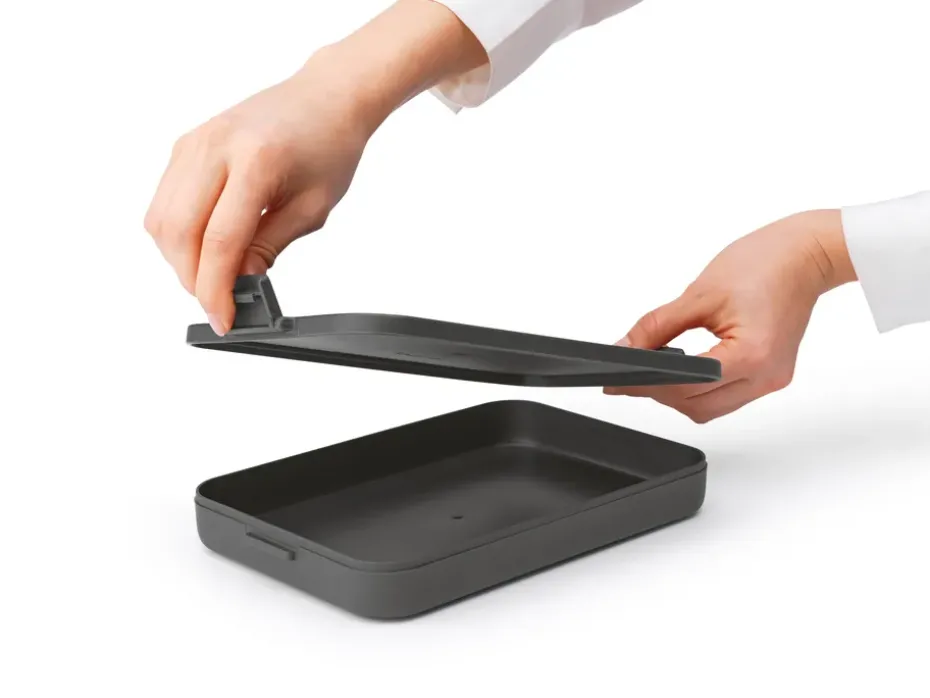 Caja para almuerzo Make & Take plana, 1,1 L, gris oscuro