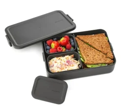 Caja para almuerzo Make & Take Bento grande 2 L, gris oscuro