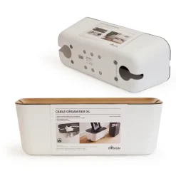 Caja para cables Cable Organiser XL, tapa impresión madera