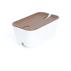 Caja para cables Cable Organiser M, decoración de madera oscura