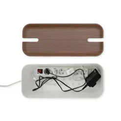 Caja para cables Cable Organiser XL, decoración de madera oscura