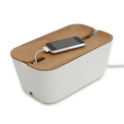 Caja para cables Cable Organiser M, tapa impresión madera
