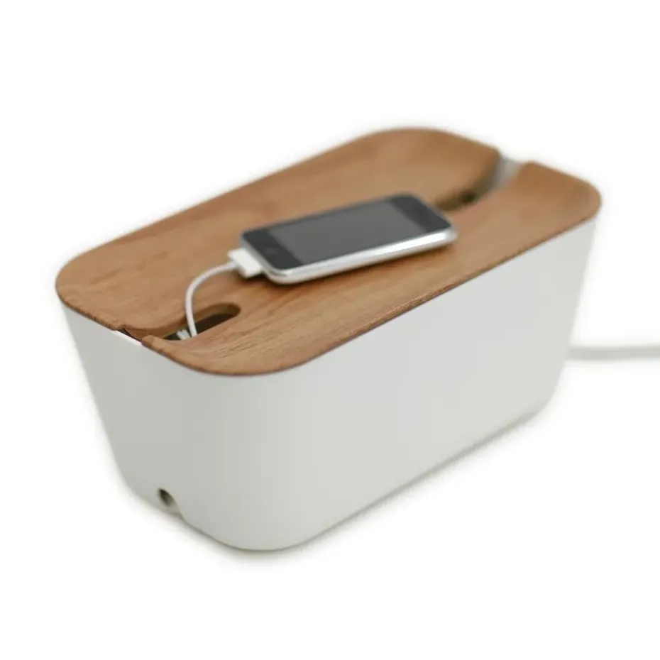 Caja para cables Cable Organiser M, tapa impresión madera