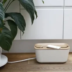 Caja para cables Cable Organiser M, tapa impresión madera