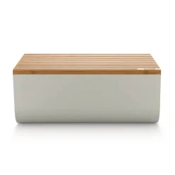 Caja para pan Mattina 34 cm, Gris cálido-bambú
