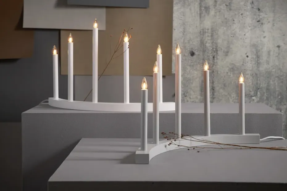 Candelabro de adviento Accent, gris