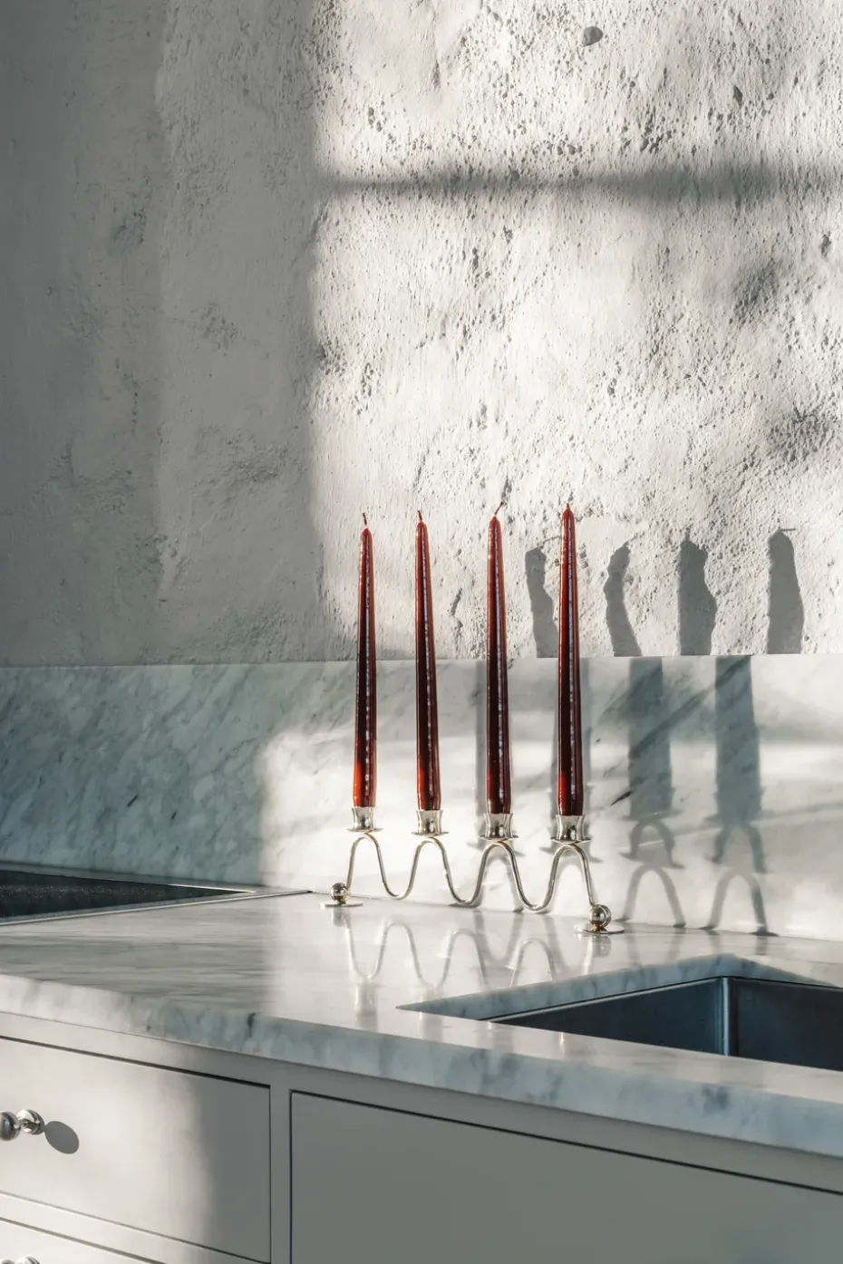 Candelabro de Adviento Lignano Sabbiadoro, Latón niquelado