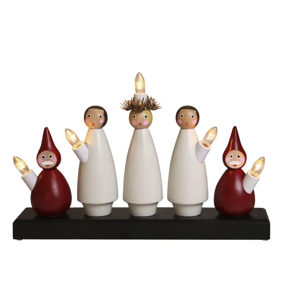 Candelabro de Adviento Lucia Choir, blanco-rojo