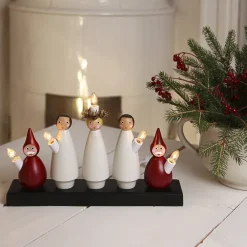 Candelabro de Adviento Lucia Choir, blanco-rojo