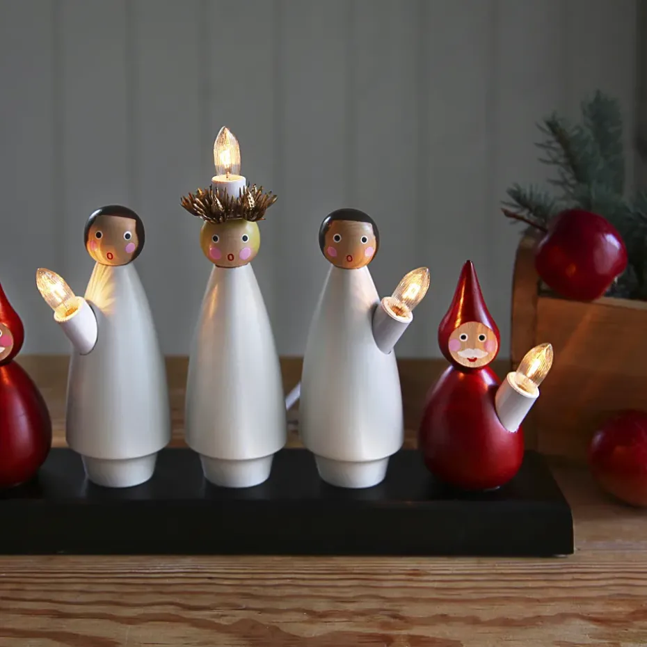 Candelabro de Adviento Lucia Choir, blanco-rojo