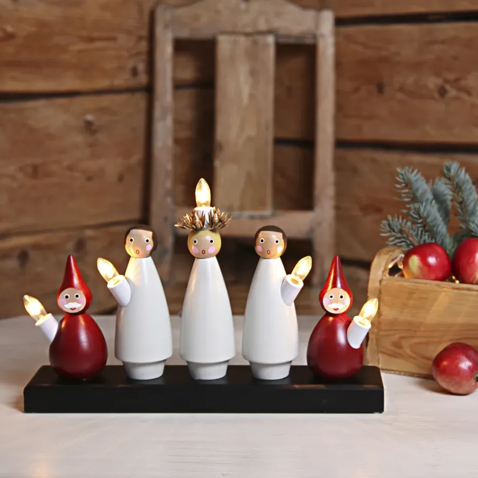 Candelabro de Adviento Lucia Choir, blanco-rojo