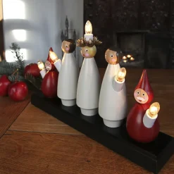 Candelabro de Adviento Lucia Choir, blanco-rojo