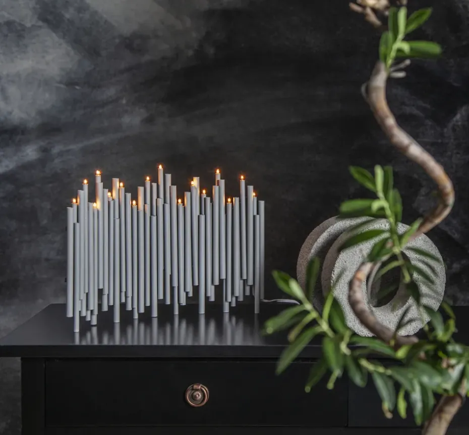 Candelabro de Adviento Note 25x35 cm, gris