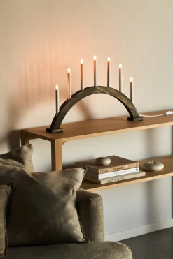 Candelabro de Adviento Sky arco 41 cm, teñido oscuro